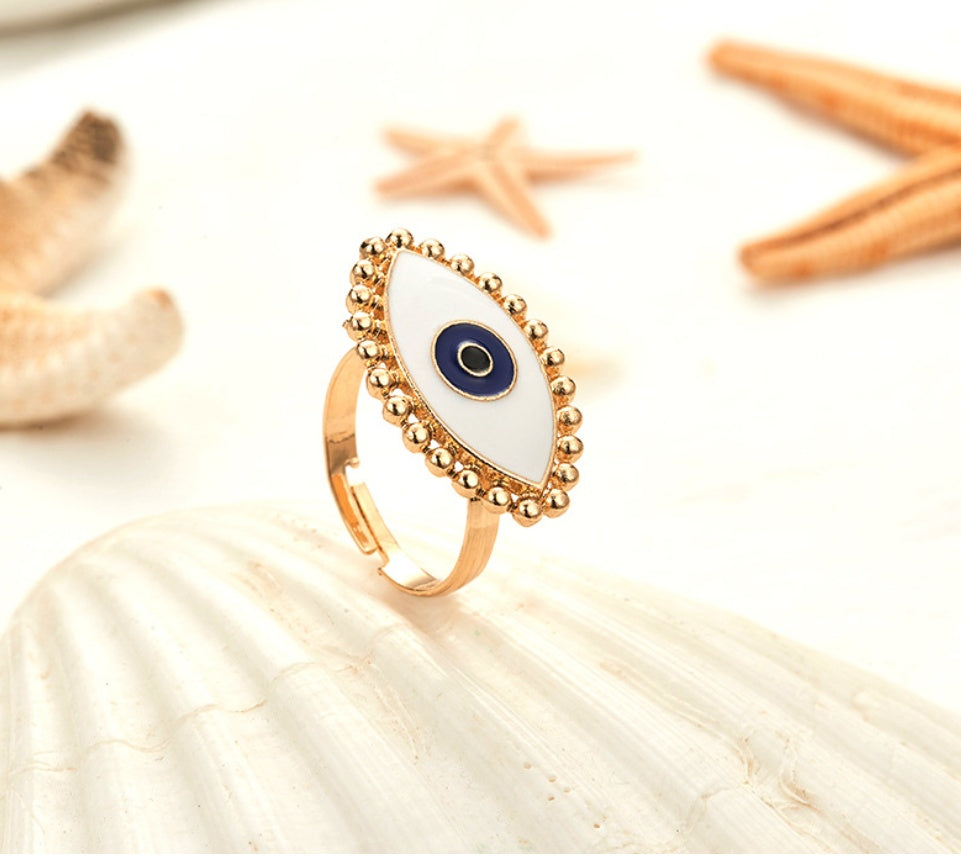 Womens Adjustable Alloy Ring Devils Eye Punk Design High Quality Durable Statement Jewelry for Parties Fashions