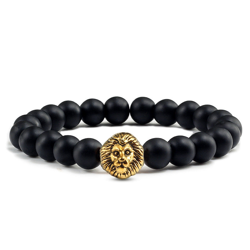 Ethnic Gold Plated Bracelet Round Beads Black Matte Finish Alloy Bangle National Fashion Wrapped Beads Leopard