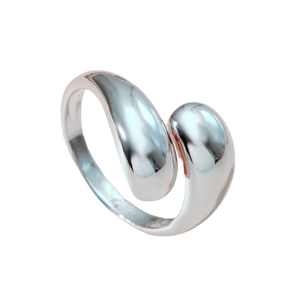 Womens Adjustable Cross Ring Geometric Round Design Ring Korean Fashion Gold Tone Silver Tone Ring Jewelry Gift