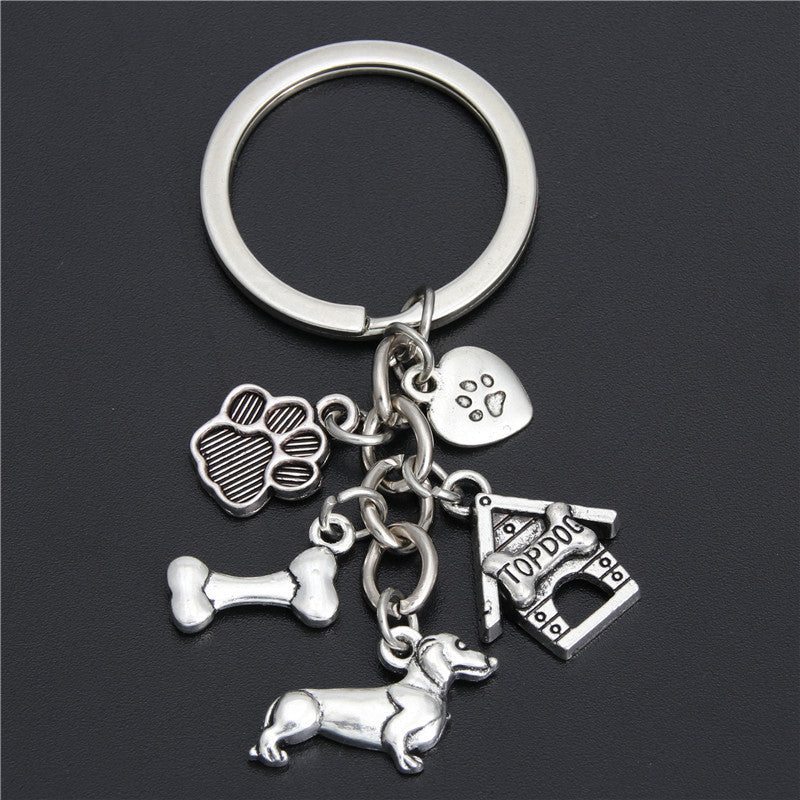 Womens Heart Keychain Cute Animal Design Small Dog Key Ring Zinc Alloy For Handbags Purses Backpacks For Women