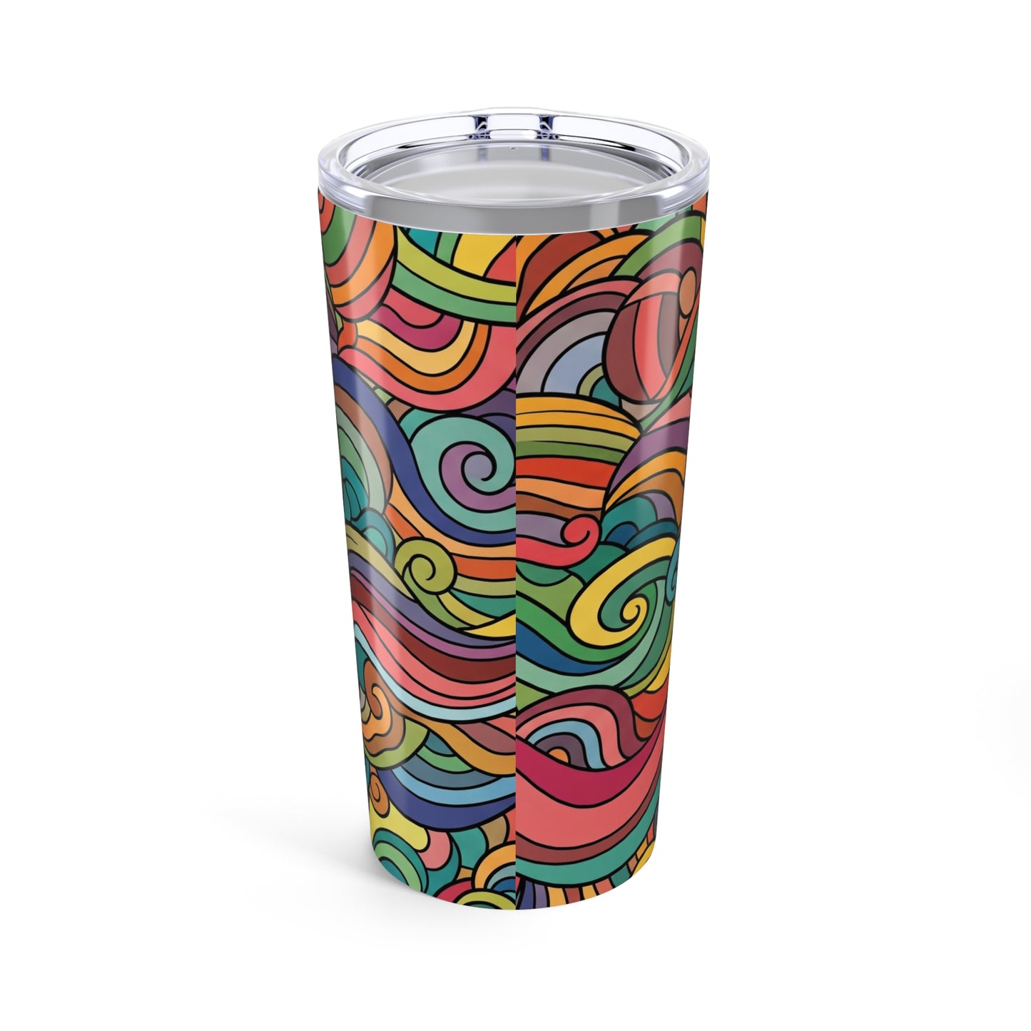 20 Oz Stainless Steel Tumbler Double Wall Vacuum Insulated Spill Resistant Thermal Coffee Cup Featuring Printed
