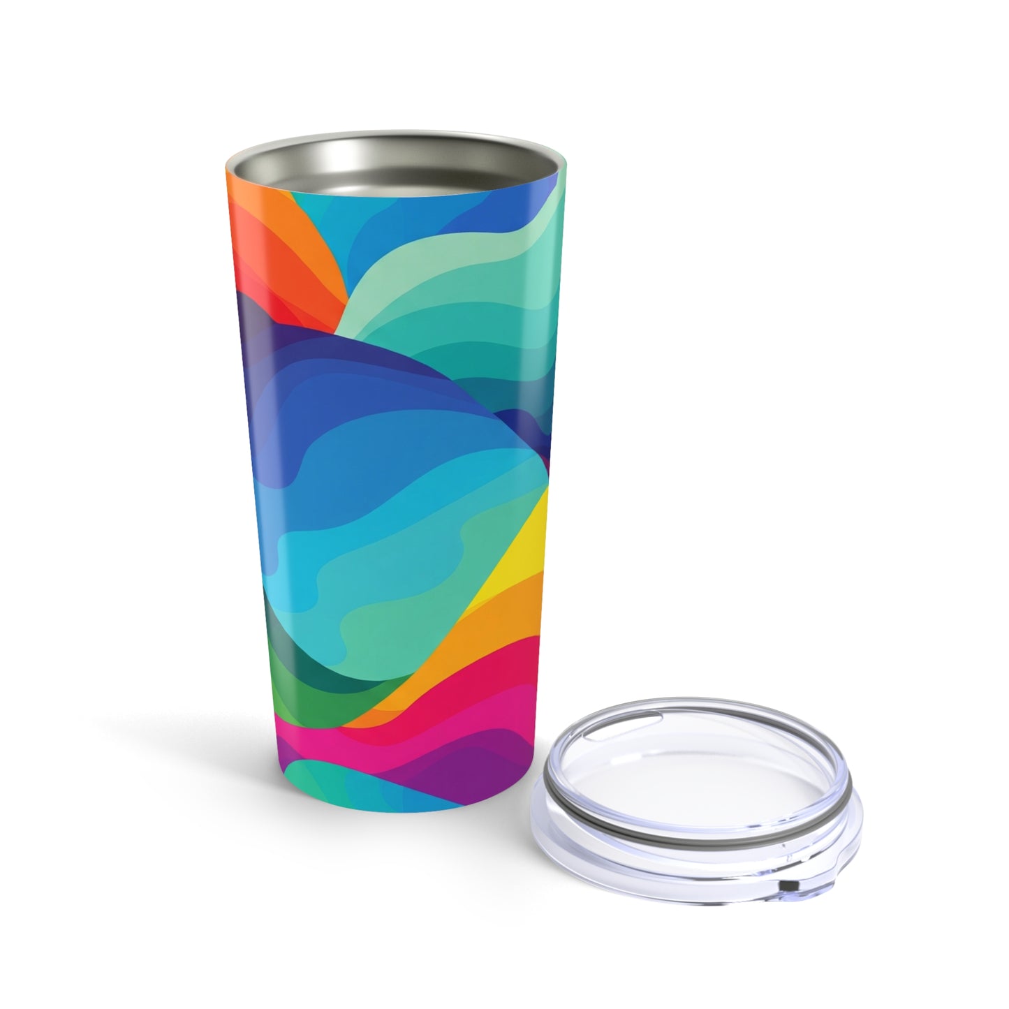 20 Oz Metal Travel Mug With Vacuum Insulation Leak Proof Lid BPA Free Printed Beverage Container For Hot And Cold