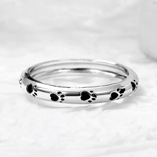 Copper Cat Paw Ring Geometric Design With Oil Treated Finish Cat Lover Ring For Women Girls Fashion Daily Wear Chic