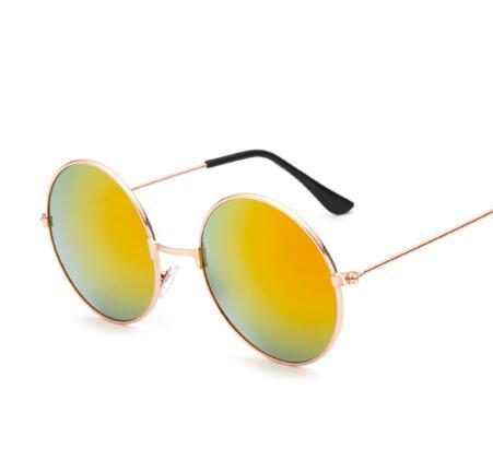 Vintage Round Sunglasses Circle Frame AC Lenses Trendy Metal Eyewear Sun Shielding Glasses Fashion Accessories