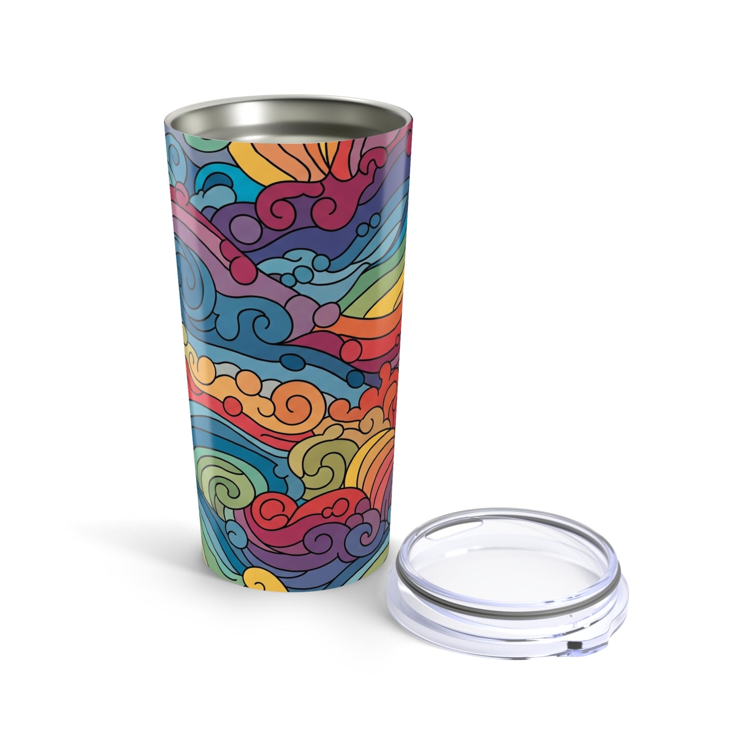 20oz Stainless Steel Travel Mug With Double Wall Vacuum Insulation Leak Proof BPA Free Durable Printed Coffee