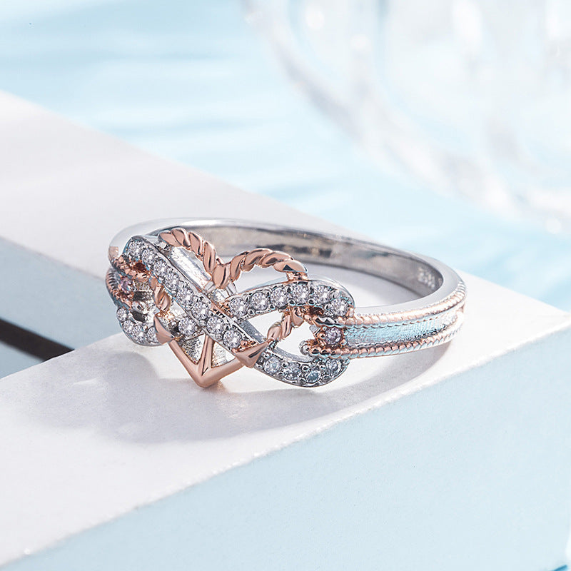 Women Heart Ring Copper Dainty Jewelry For Everyday Wear Elegant Anniversary Gift Trendy Chic Styled Accessory