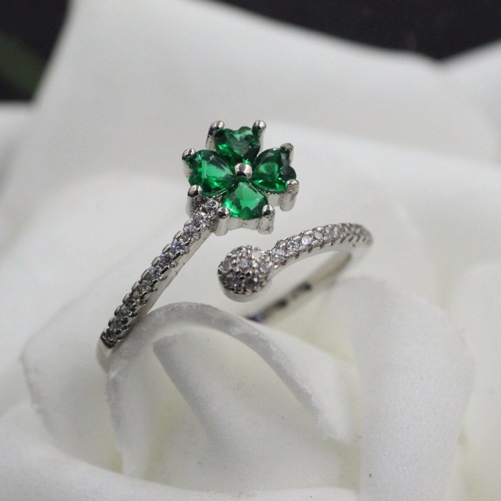 Silver Plated White Copper Plum Blossom Diamond Accent Ring 8mm Durable Engagement Anniversary Fashion Jewelry