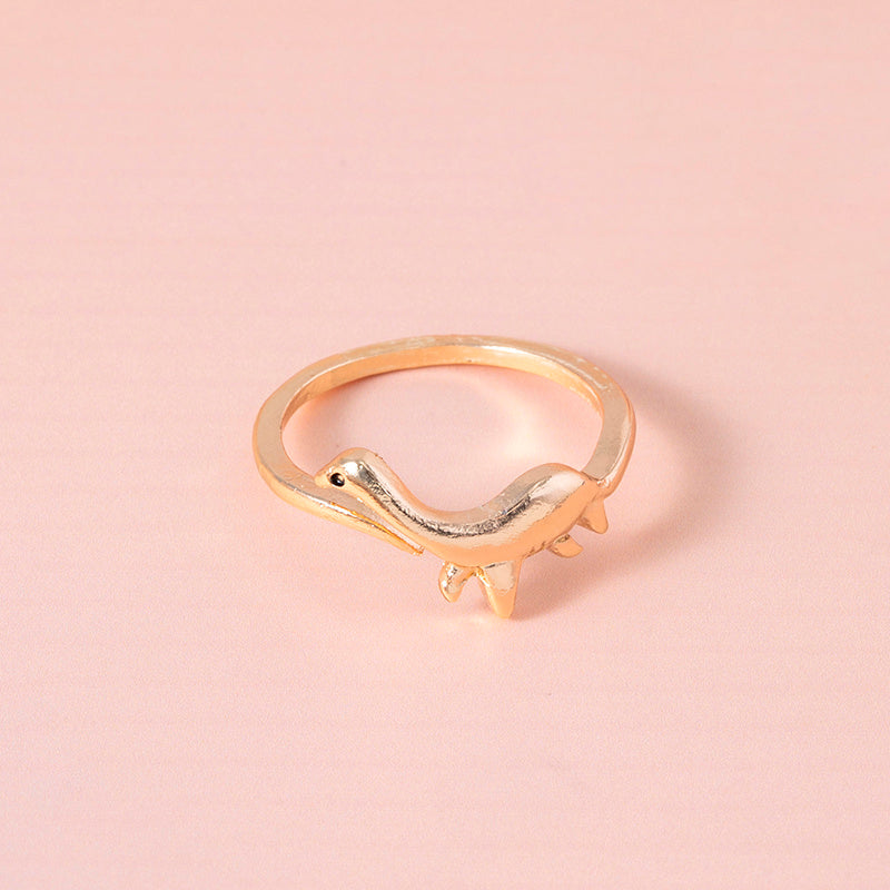 Gold Dinosaur Ring Adjustable Open Animal Ring Cute Zinc Alloy Fashion Ring For Women And Men Party Favor Ring