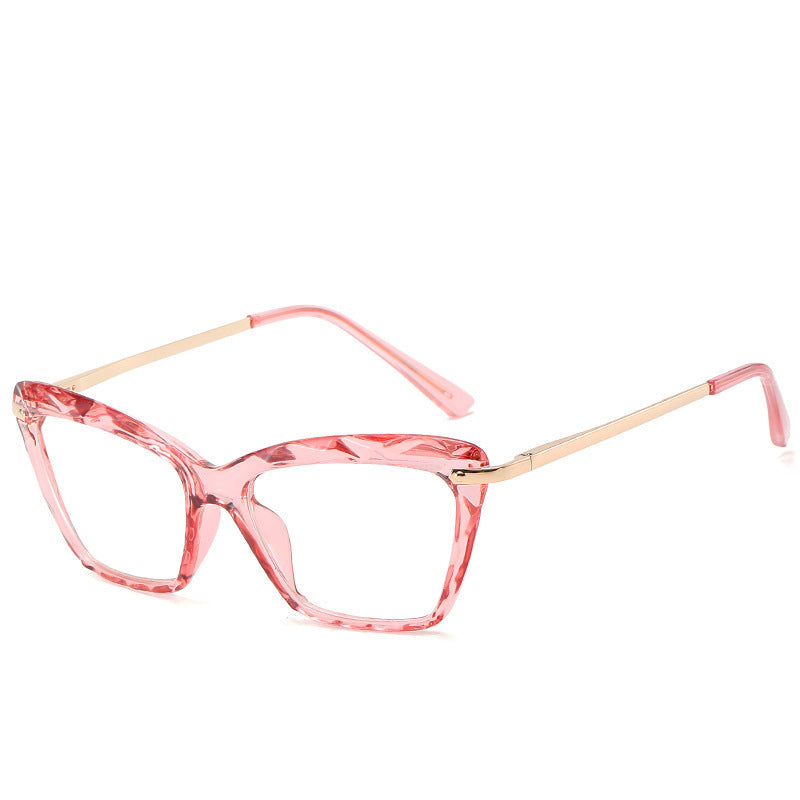 Womens Clear Lens Glasses Full Frame See Through Eyeglasses Vintage Crystal Fashion Eyewear Metal Frame Womens