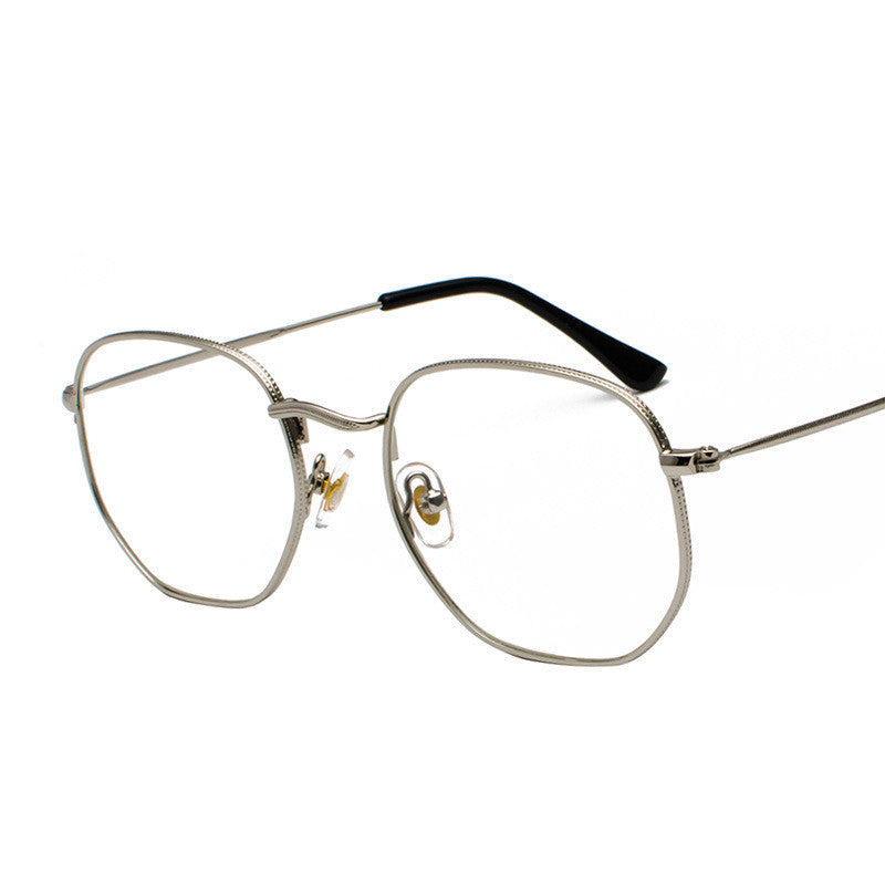 Metal Frame Fashion Glasses With 99 Percent Visible Light Transmission PC UV400 Protection Personality Eyewear