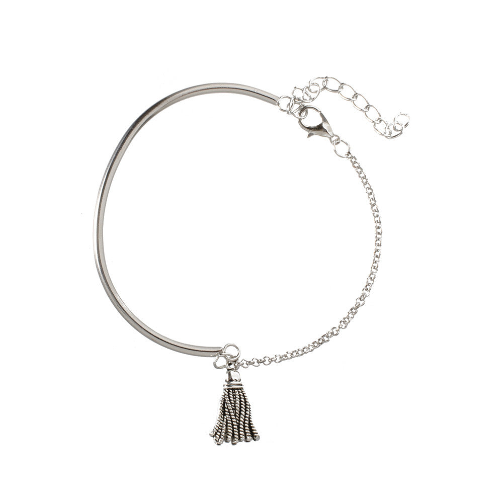 Silver Tassel Bracelet Electroplated Alloy Jewelry Boho Chic Fashion Bangle Elegant Accessory Elegant Gift Art