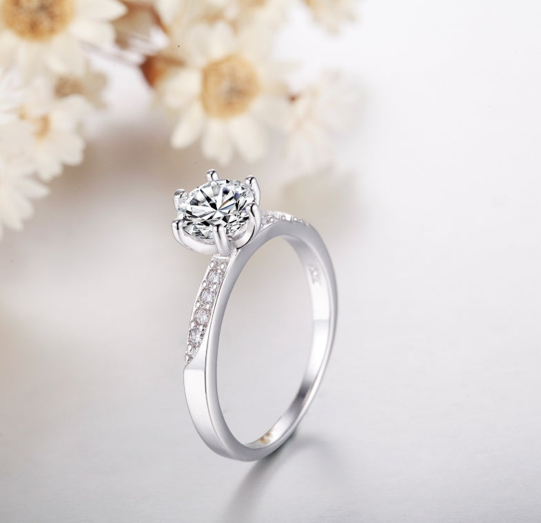 Heart Shaped Copper Ring With Cubic Zirconia Engagement Wedding Band Unisex Fashion Jewelry Gift For Women And Men