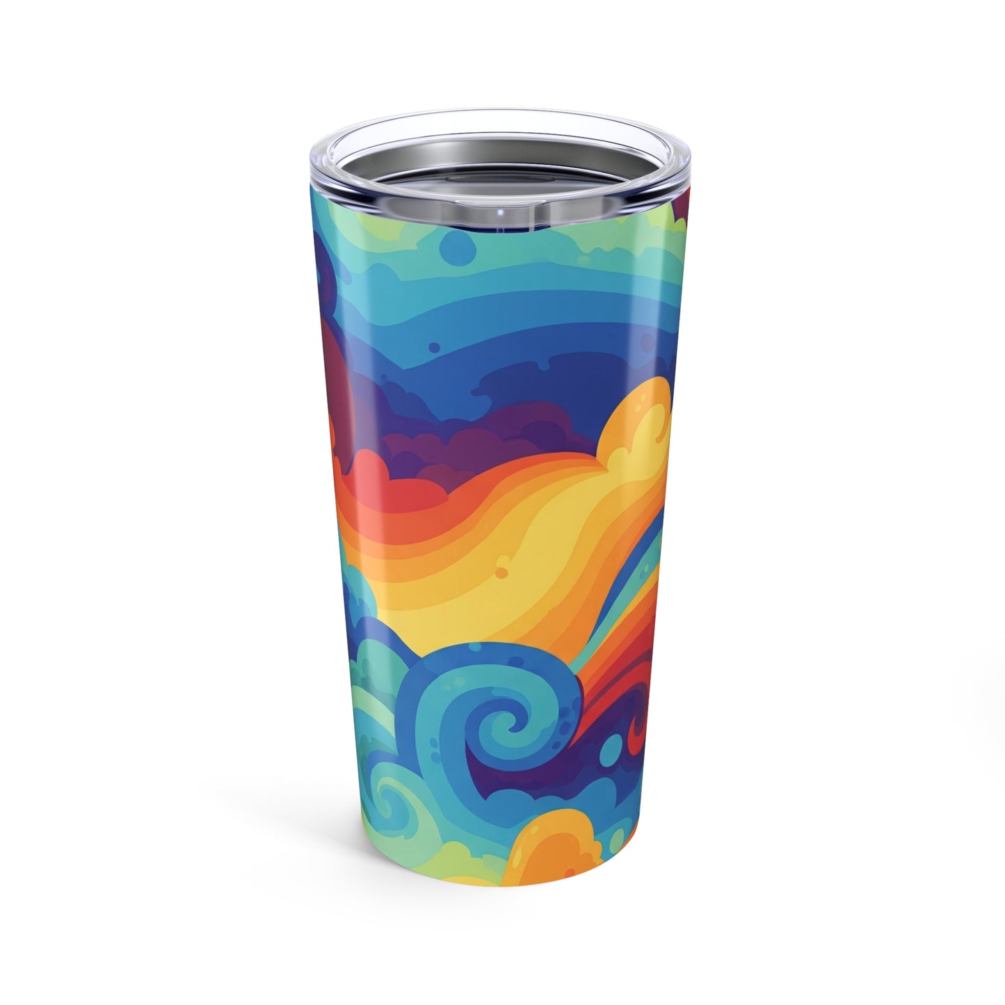 20 Ounce Stainless Steel Tumbler With Double Wall Vacuum Insulation Spill Resistant BPA Free Printed Travel Coffee