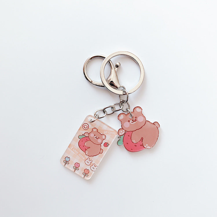 Earphone Protective Sleeve With Hanging Chain And Keychain Bear Dog Bunny Design Film Deluxe Style Fresh Style
