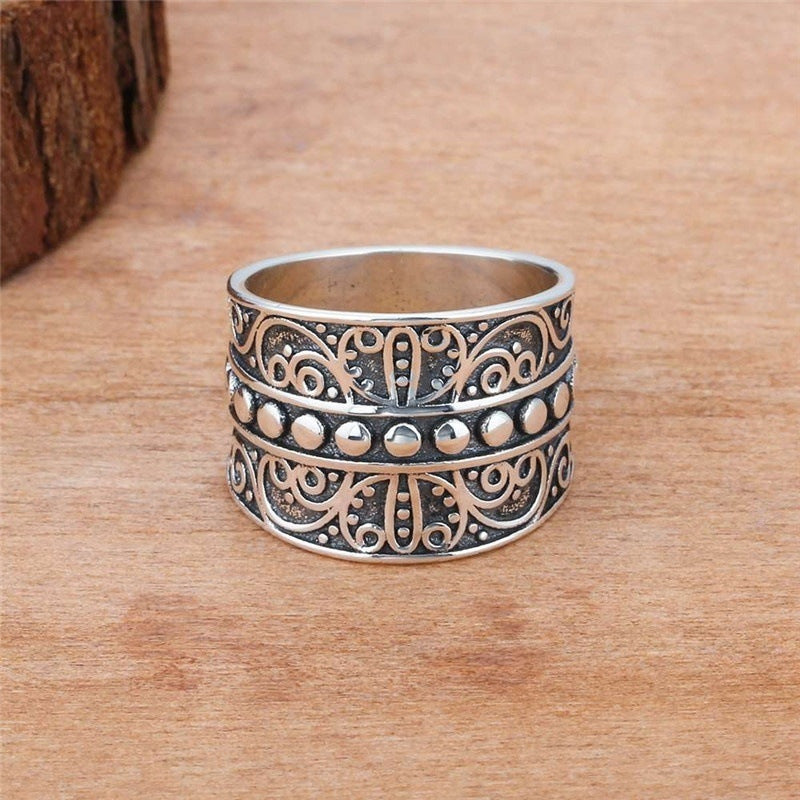 Bohemian Vine Pattern Silver Ring For Women Jewelry