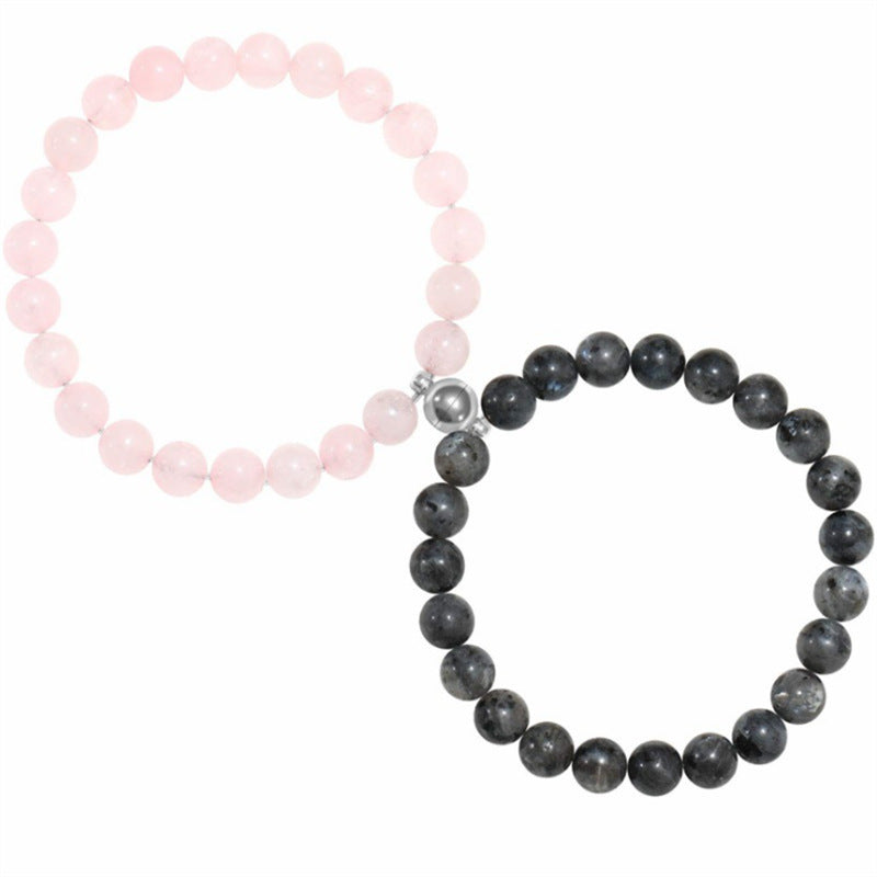 Couple Bracelets Set With Magnetic Buckle Matching Bracelet Simple Geometric Design Ethnic Retro Jewelry Anniversary