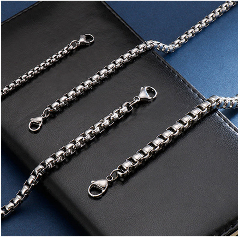 Mens Vintage Bracelet Antique Look U Shaped Geometric Chain With Circle Elements Retro Distressed Metal Finish