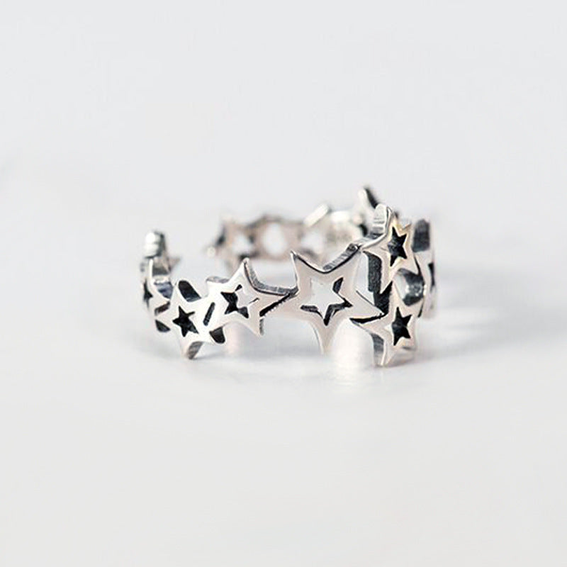 Star Ring Silver Plated Copper Fashion Jewelry for Women
