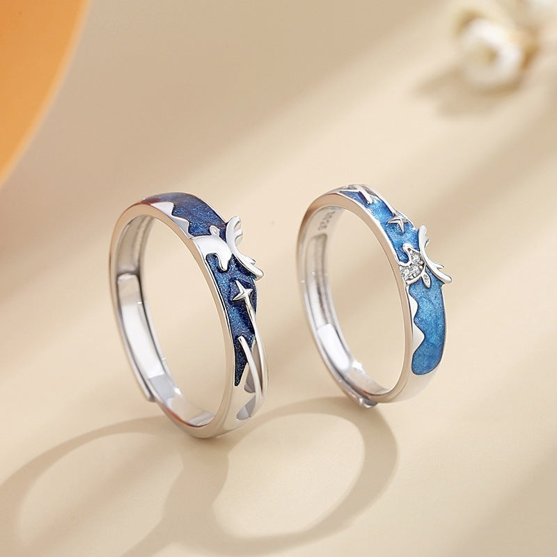 Adjustable Zodiac Animal Couple Rings His Hers Matching Rings Cartoon Style Jewelry For Relationship Gift Idea