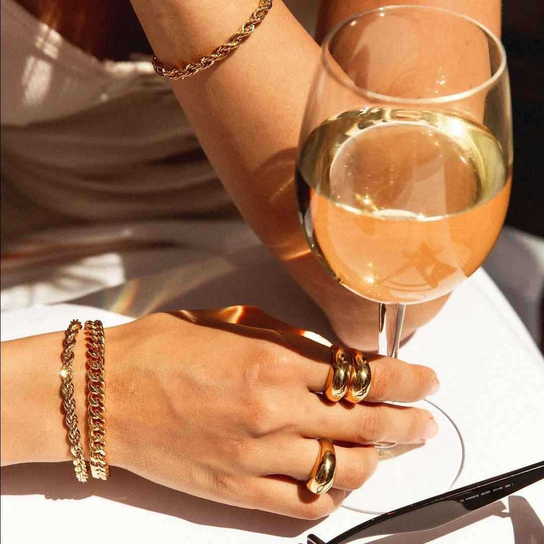 Womens Gold Ring Stainless Steel Geometric Ring Electroplated Ring for Women Girls Fashion Jewelry Gift Ins Ring Number 6 7 8 and 9