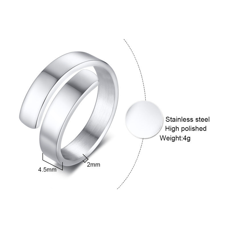 Matching Couple Rings Stainless Steel Geometric Electroplated Durable Simple Fashion Jewelry For Unisex Kit Set