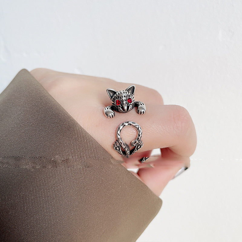 Unisex Adjustable Ring 925 Sterling Silver Plated Retro Punk Geometric Animal Jewellery Gift Statement Style X