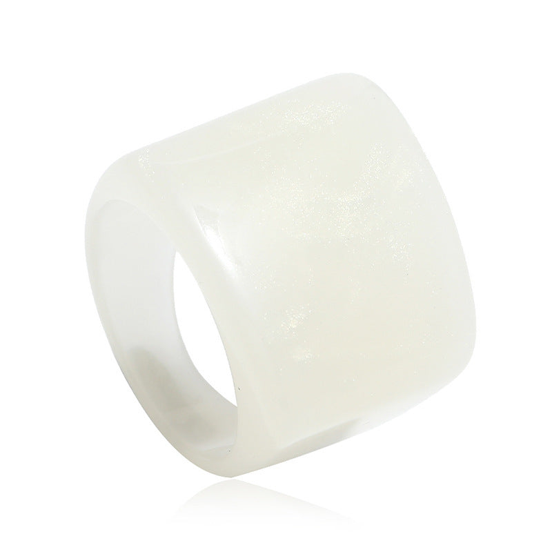 Unisex Acrylic Resin Ring Vintage Geometric Design Lightweight Durable Fashion Rings Unique Everyday Accessory