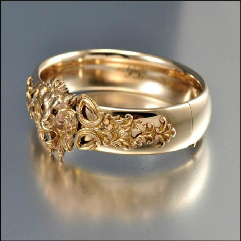 Mens Lion Ring Animal Alloy Fashion Jewelry Durable Design Zodiac European American Ring For Men Big Lion Ring