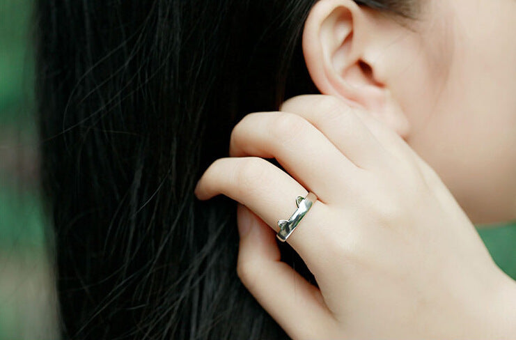 Couple Rings Cute Cat Ear Rings For Women And Men Matching Promise Rings Anniversary Fashion Jewelry Gift Gold