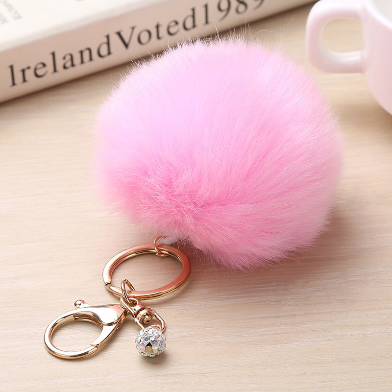 Plush Keychain Pendant Spherical Keyring Accessory 8cm Home Fashion Car Key Chain Festival Gift For Unisex Two Tone