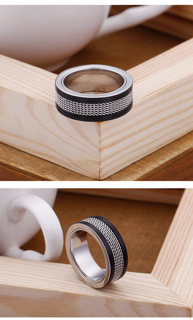 Mens Ring Unisex Titanium Steel Ring Black Color Matching Electroplated Personality Ring For Men And Women Men
