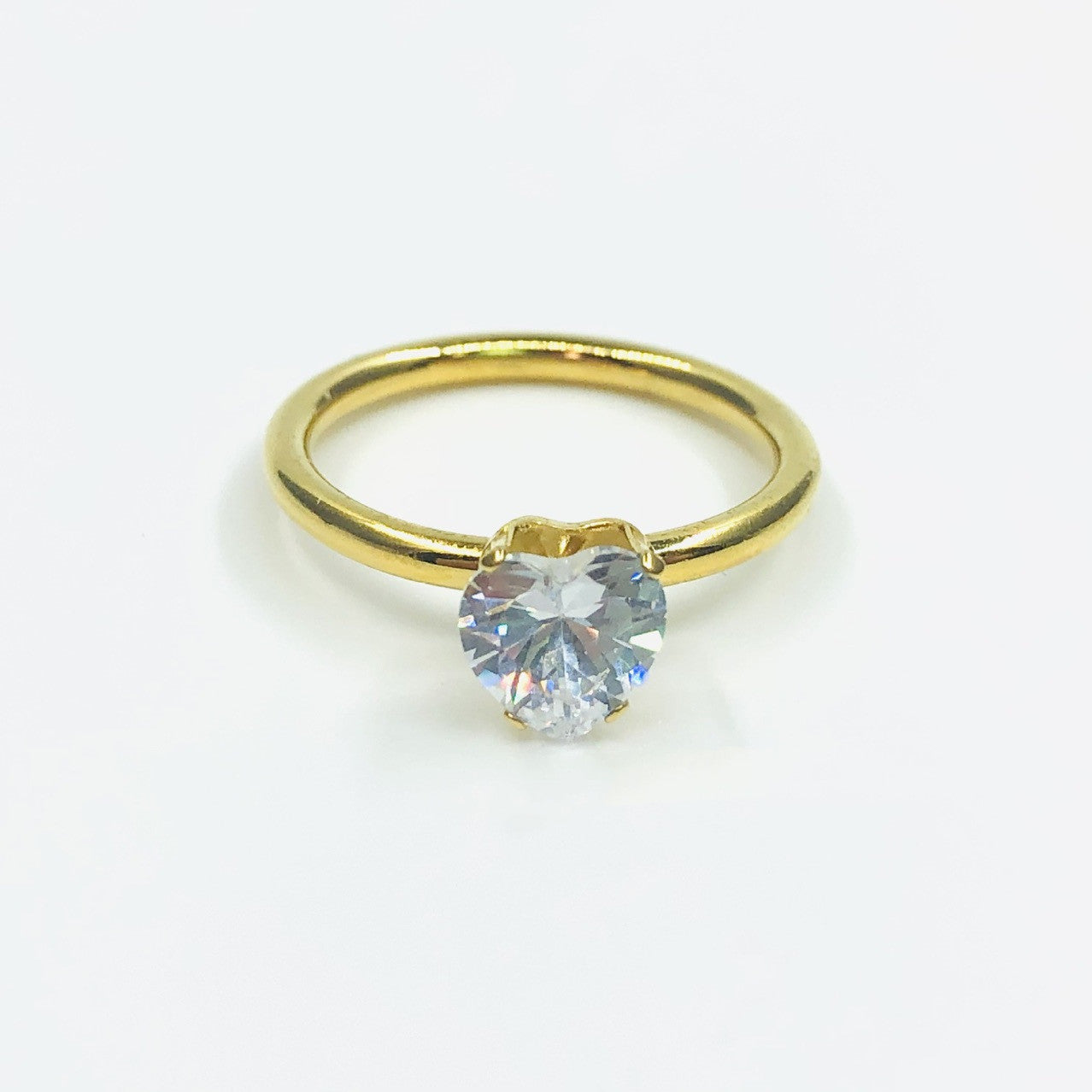 Elegant Zircon Inlaid Stainless Steel Love Ring For Women