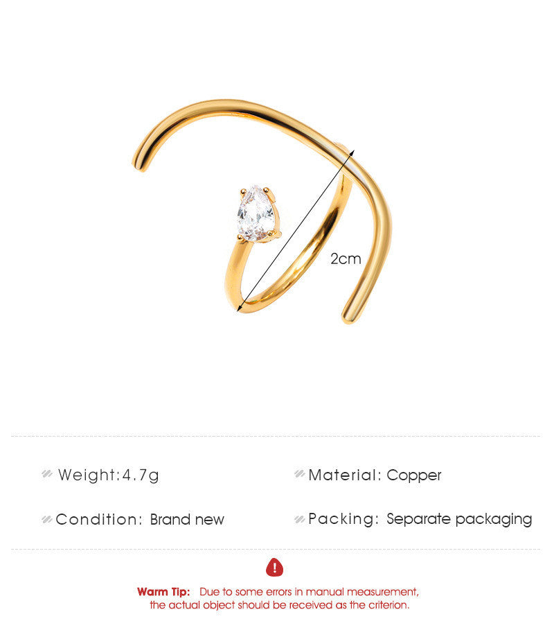 Geometric Copper Ring Unisex Electroplated Finish Retro Inspired Design Metal Band Ring Simple Fashion Minimal