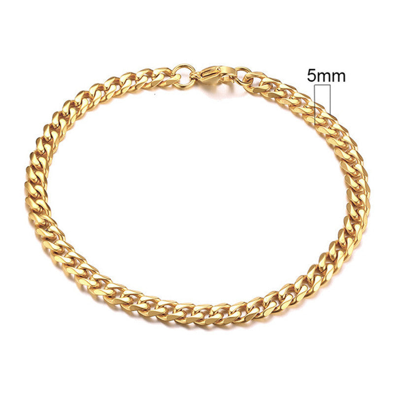 Mens Metal Gold Plated Stainless Steel Bracelet Handwork Fashion Jewelry Electroplated Trendy Metal Accessory Gift