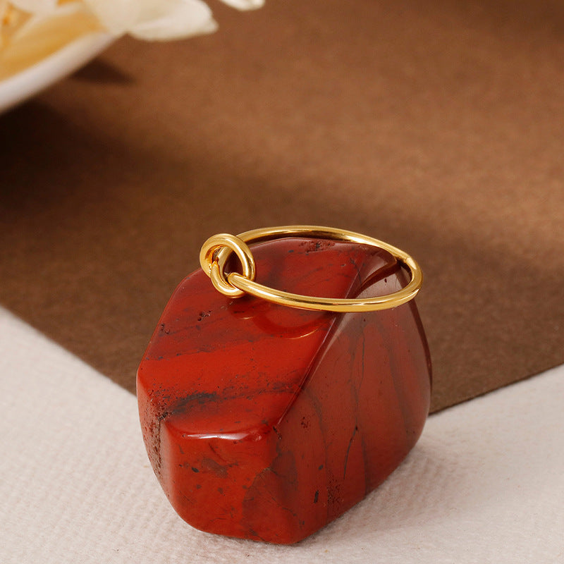 Womens Stainless Steel Ring Elegant Geometric Band Electroplated Titanium Jewelry For Her Ideal Everyday Wear Gift