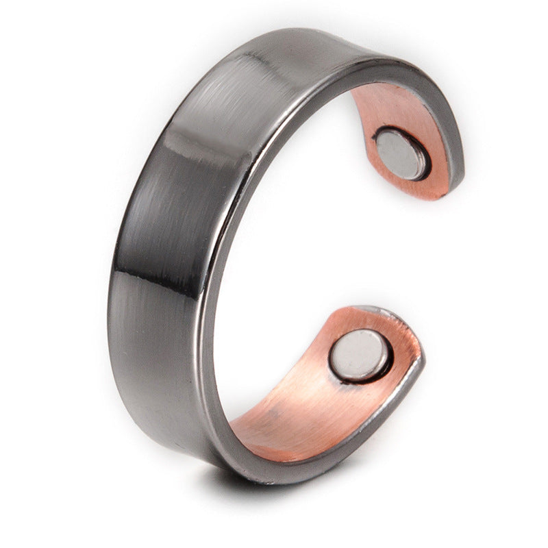 Vintage Magnetic Copper Ring Unisex Adjustable Opening Fashion Style Color Black Magnets Magnets 2 Color Black