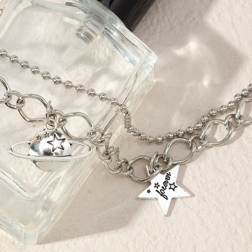 Womens Bracelet Set Fashion Jewelry Electroplated Iron Metal Bangles Irregular Design Bracelet for Women Girls