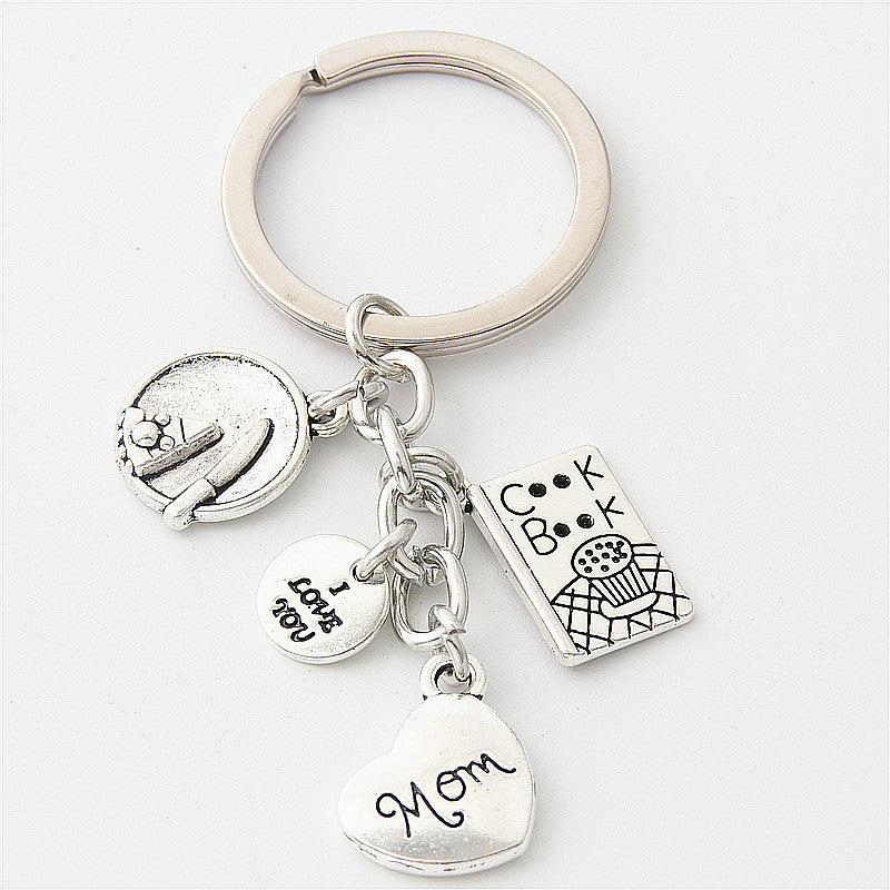 Heart Keychain For Dad And Mom I Love You Pendant Key Ring Unisex Zinc Alloy Gift For Parents A Heartfelt Gift