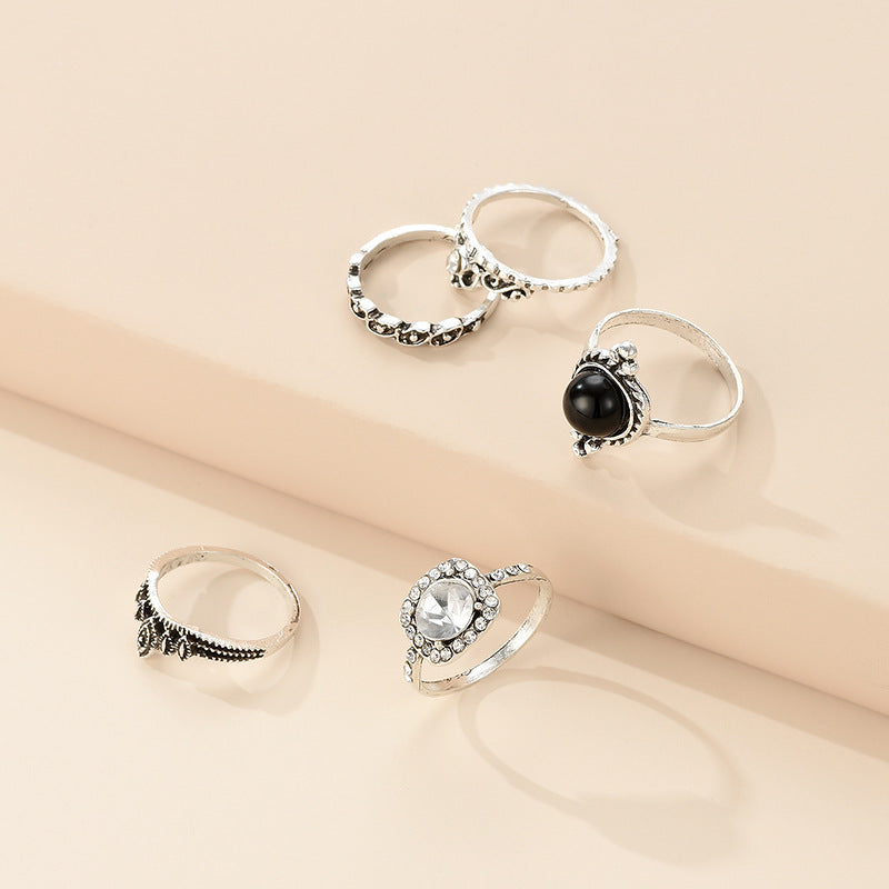 Geometric Ring Set For Women Stackable Alloy Knuckle Rings Electroplated Everyday Jewelry Gift Ready In Stores