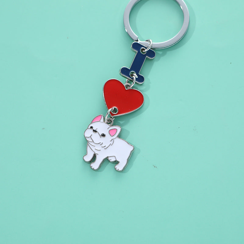 Durable Metal Dog Pendant Keychain For Women And Men Dog Lover Gift Purse Charm Bag Decoration Keyring Stylish