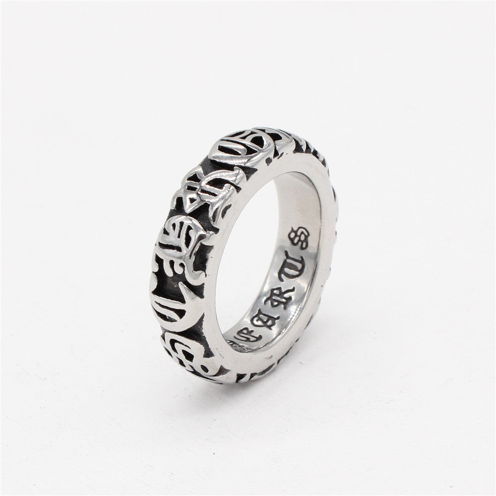 European And American Cross Men's Titanium Steel Ring