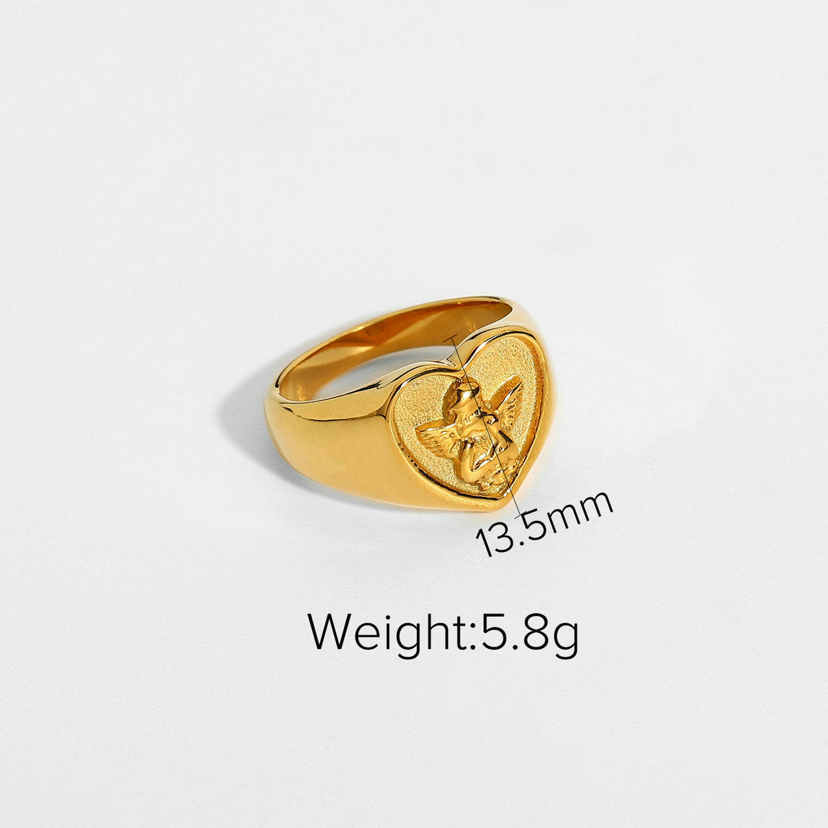Women's 18K Gold Stainless Steel Ring Love Band Fashion Jewelry Statement Ring for Her Elegant Gift Idea Stainless Steel Love Ring