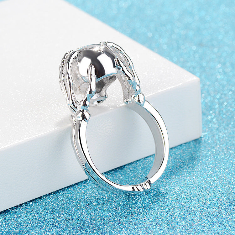 Vintage Oil Dripping Skull Ring Unisex Copper Punk Style European American Exaggerated Personalization For Wear