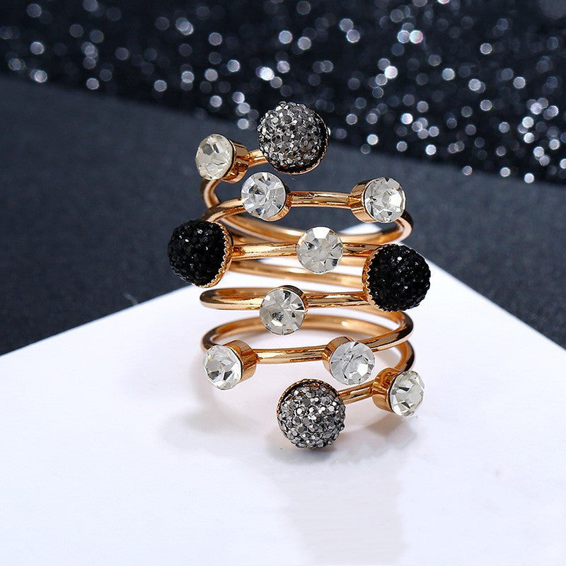 Womens Alloy Buckle Geometric Rings Simple Spring Ring Fashionable Scarf Rings Unique Design Ring Elegant Ring
