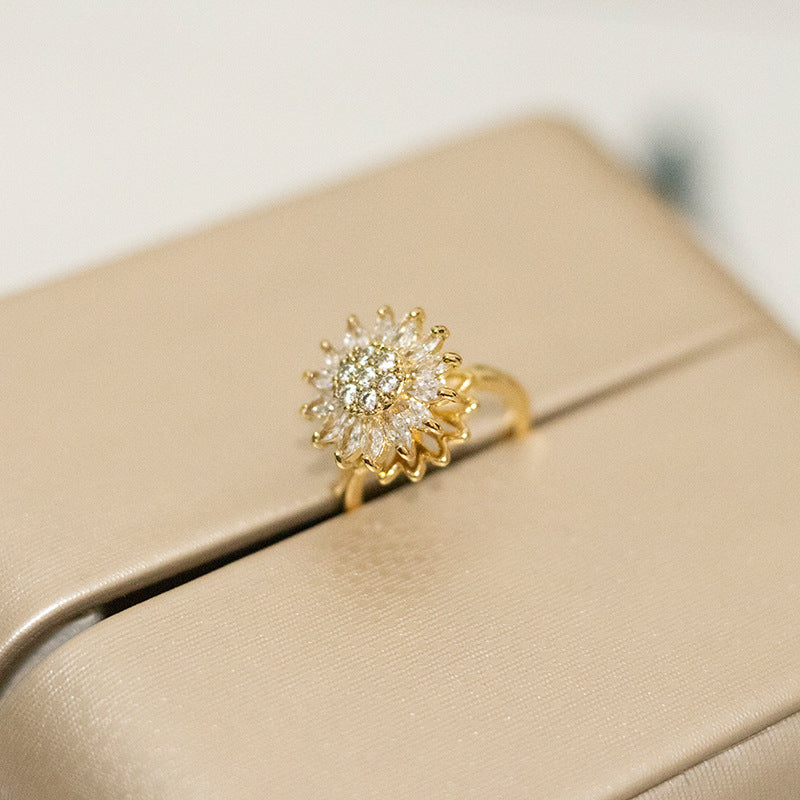 Copper Zirconia Micro Set Ring Electroplated Finish in Gold Tone or Silver Tone Fashion Jewelry Elegant Daily Shine