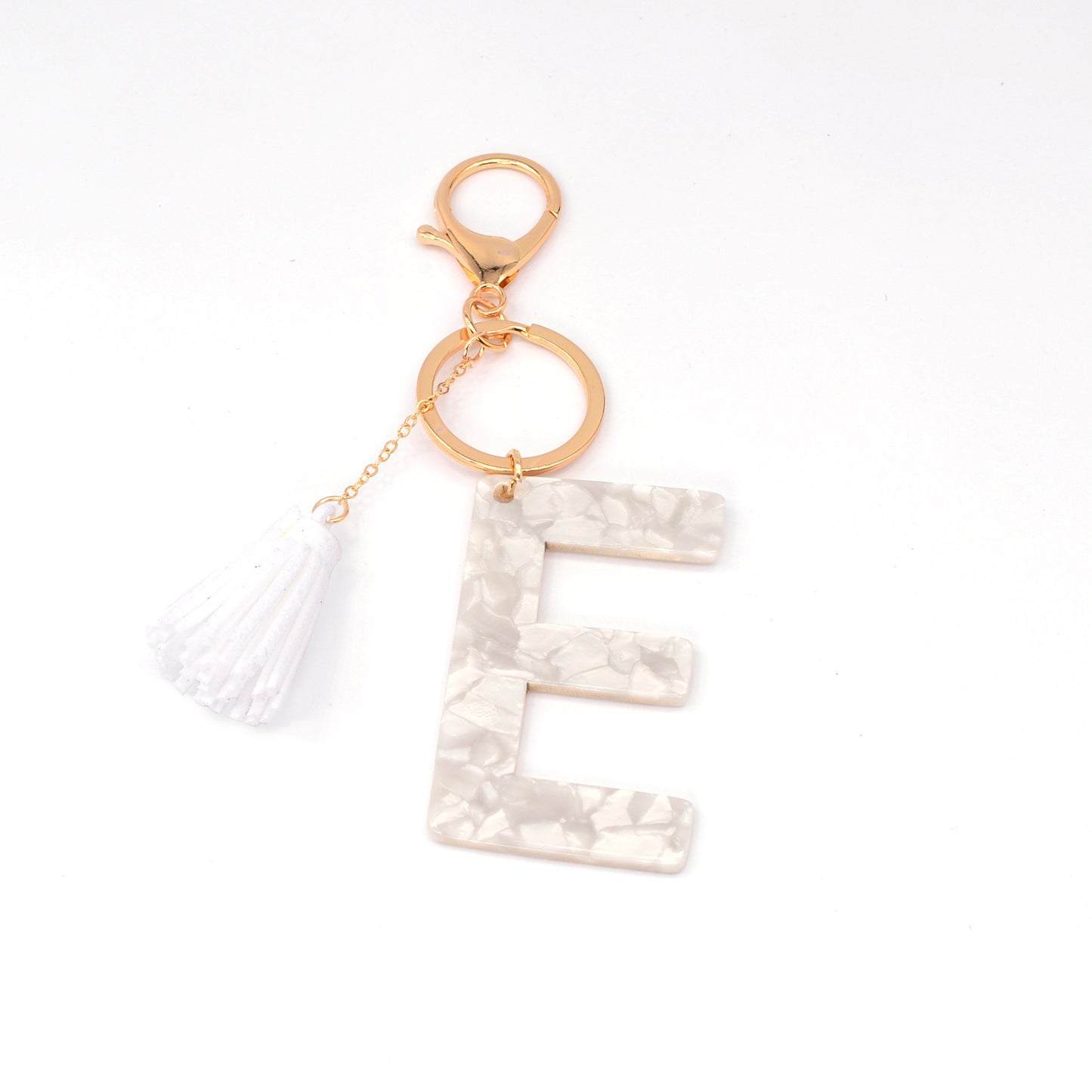 Acrylic Letter Keychain With Tassel Alphabet Key Ring Lightweight Bag Charm Initial Keyring Durable Great Gift