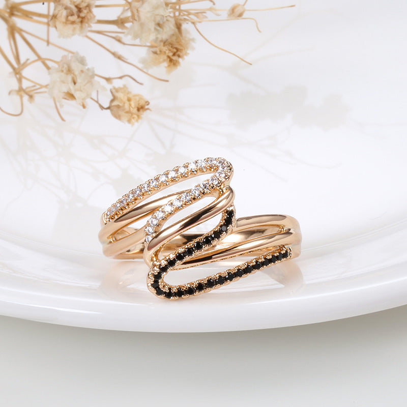 Womens Wave Copper Plated Gold Ring Expressing Personality Fashion Jewelry Everyday Wear That Elevates Everyday Look