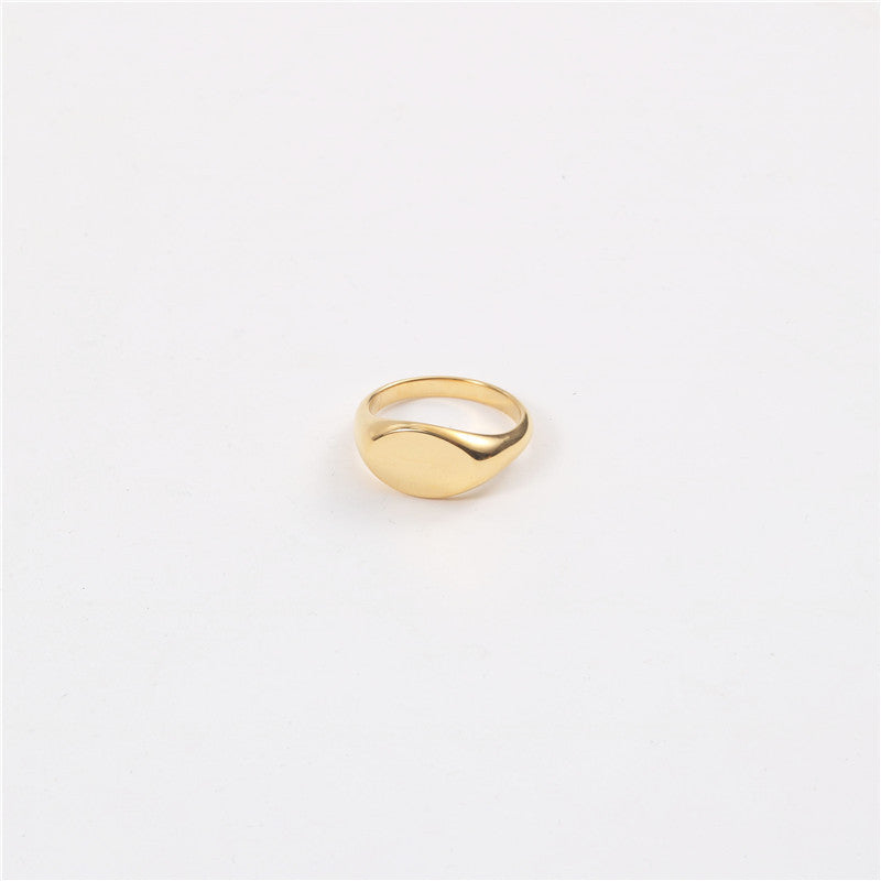 New Fashion Trend 925 Silver Signet Ring 18k Gold