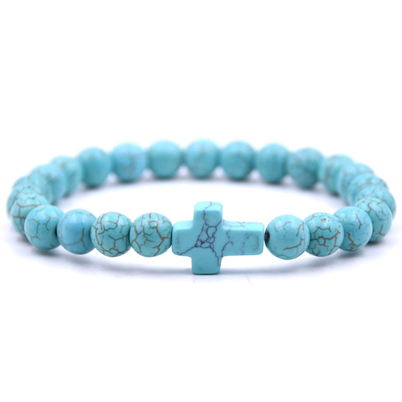 Unisex Natural Stone Beaded Bracelet Alloy Accent 8mm Beads For Men And Women Color Variants Perfect Accessory