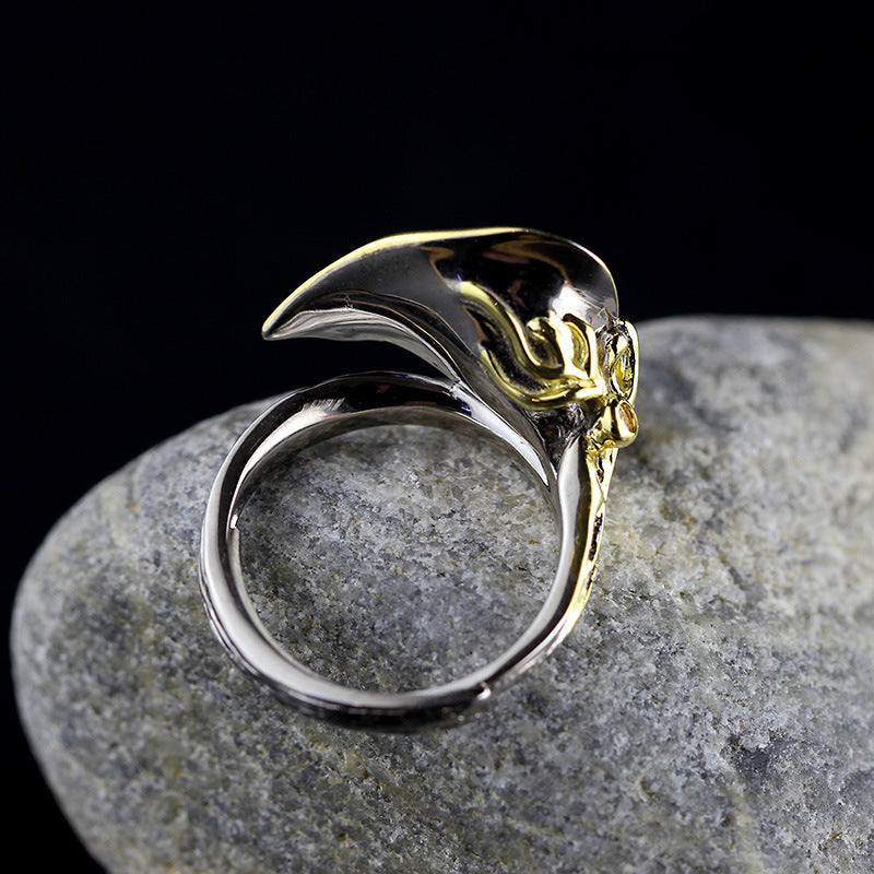 Womens Flower Ring European Designer Geometric Curvature Alloy Electroplated Fashion Rings For Women Party Ring